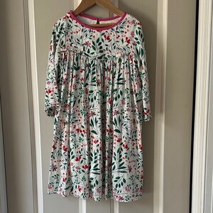 Mini Boden Floral Dress - Green, Red, White